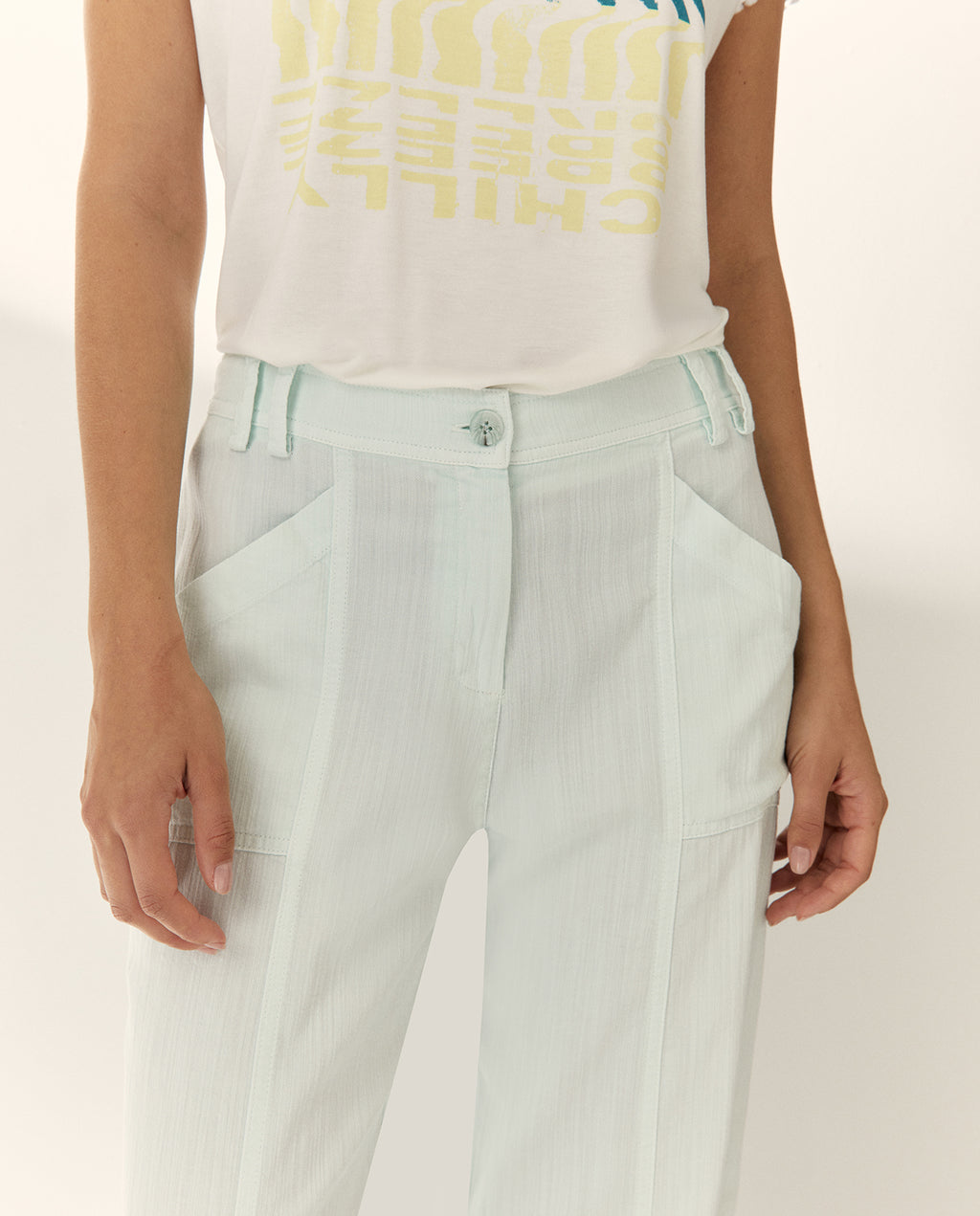 Pantalón ancho de mujer cintura elástica
