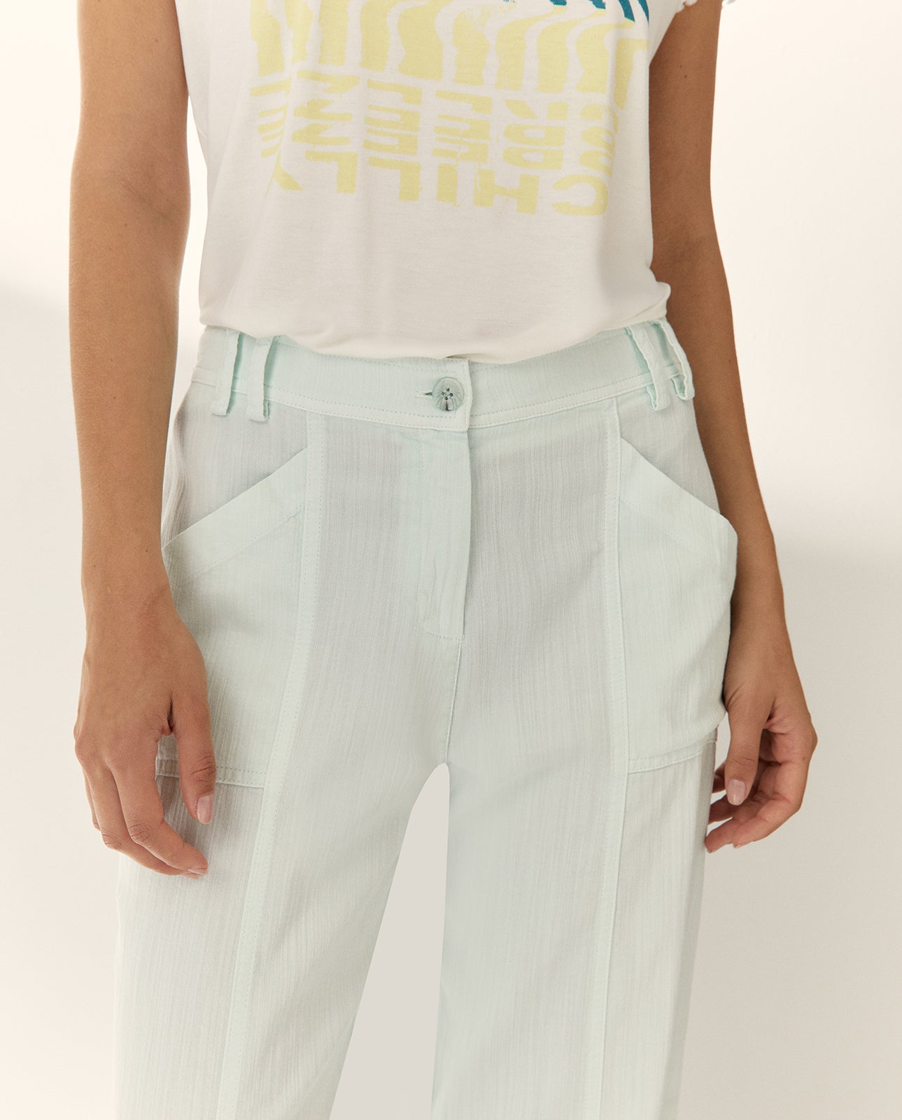 Pantalón ancho de mujer cintura elástica