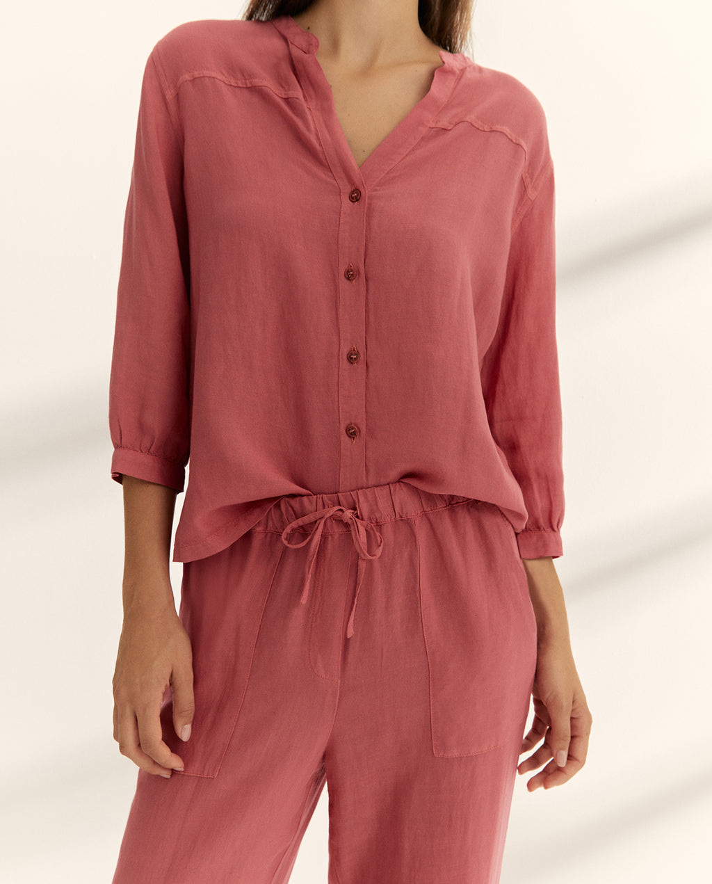 Pantalón recto de mujer cintura elástica