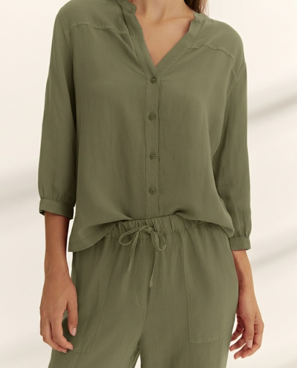 Pantalón recto de mujer cintura elástica