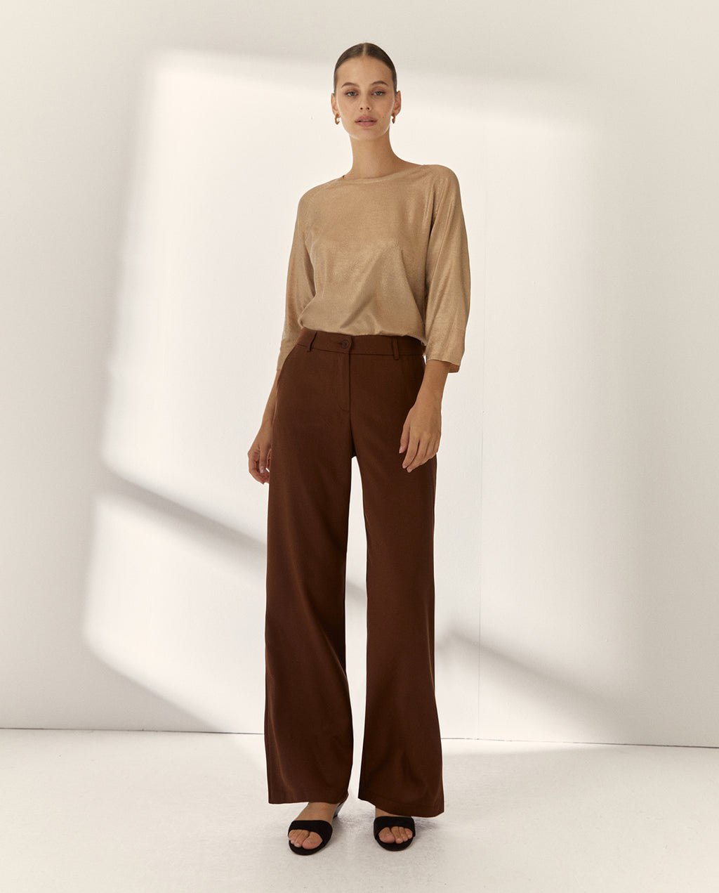 Pantalón ancho de mujer tiro alto