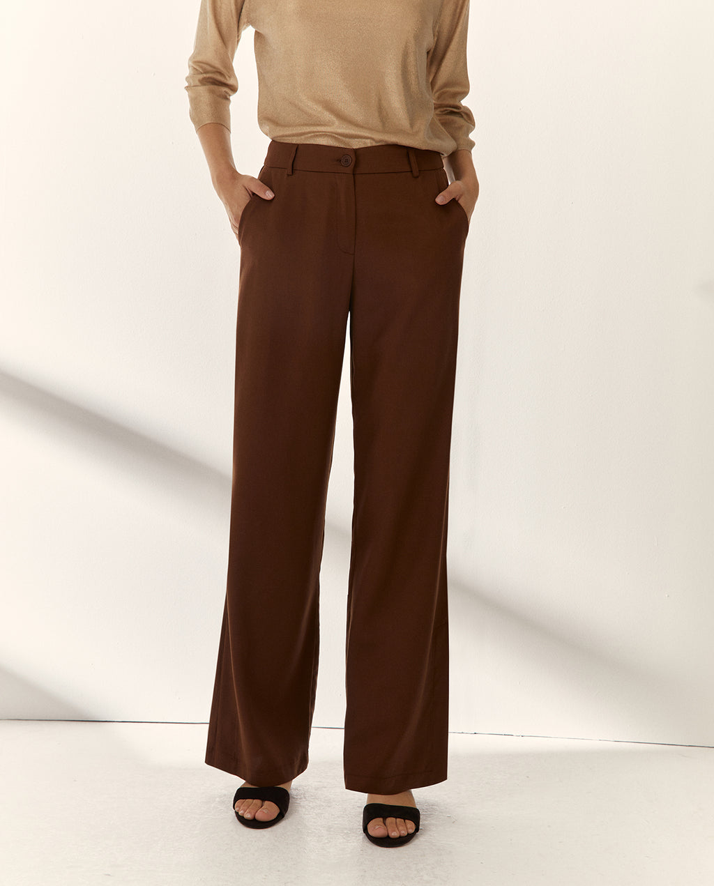 Pantalón ancho de mujer tiro alto