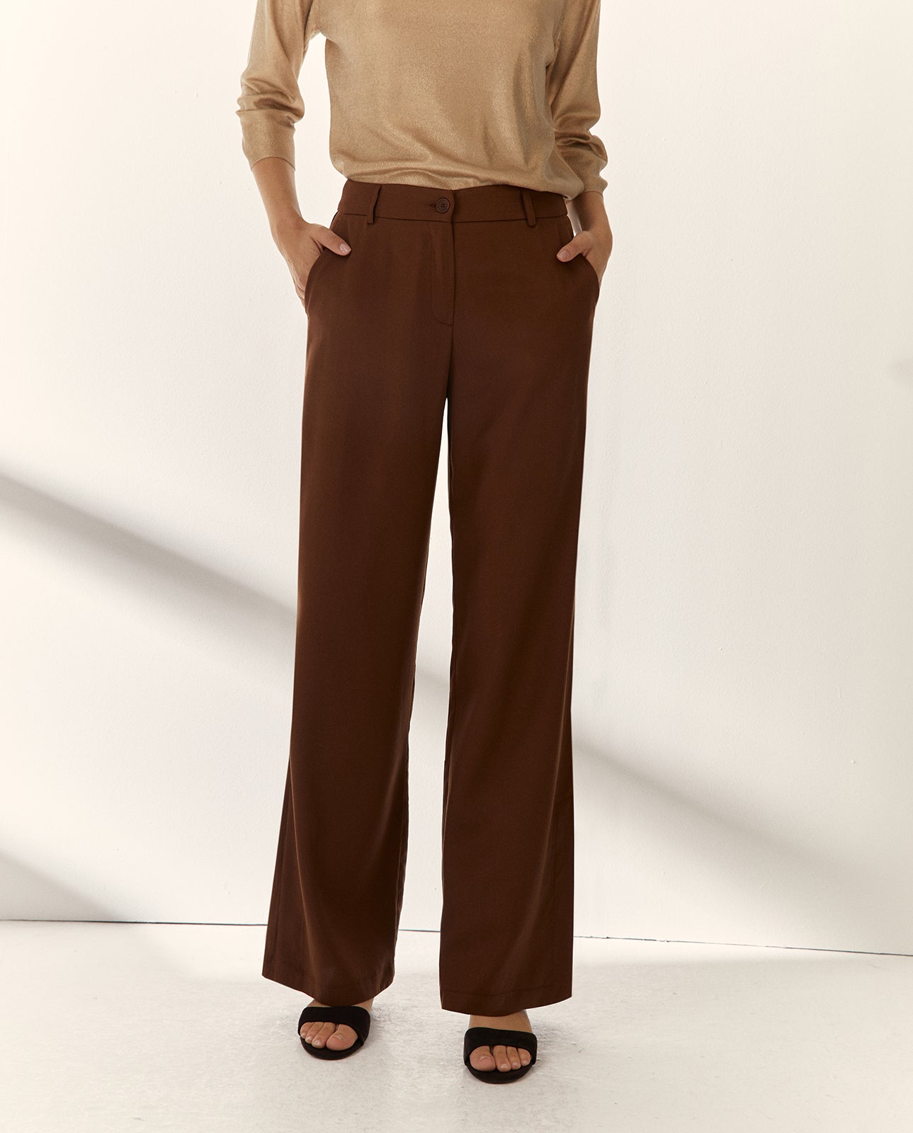 Pantalón ancho de mujer tiro alto