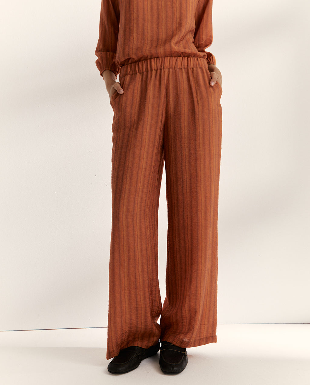 Pantalón ancho de mujer cintura elástica