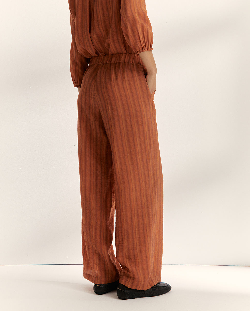 Pantalón ancho de mujer cintura elástica