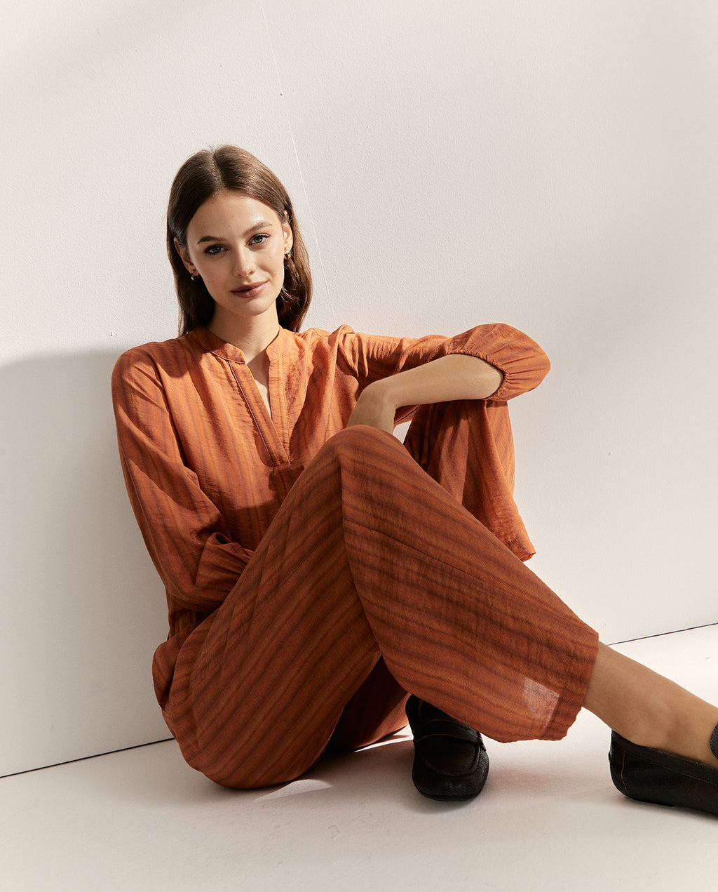 Pantalón ancho de mujer cintura elástica