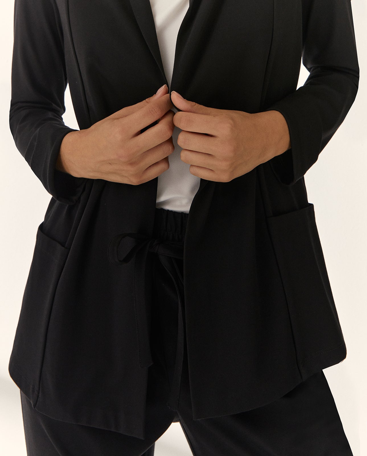 Chaqueta de mujer punto liso manga larga