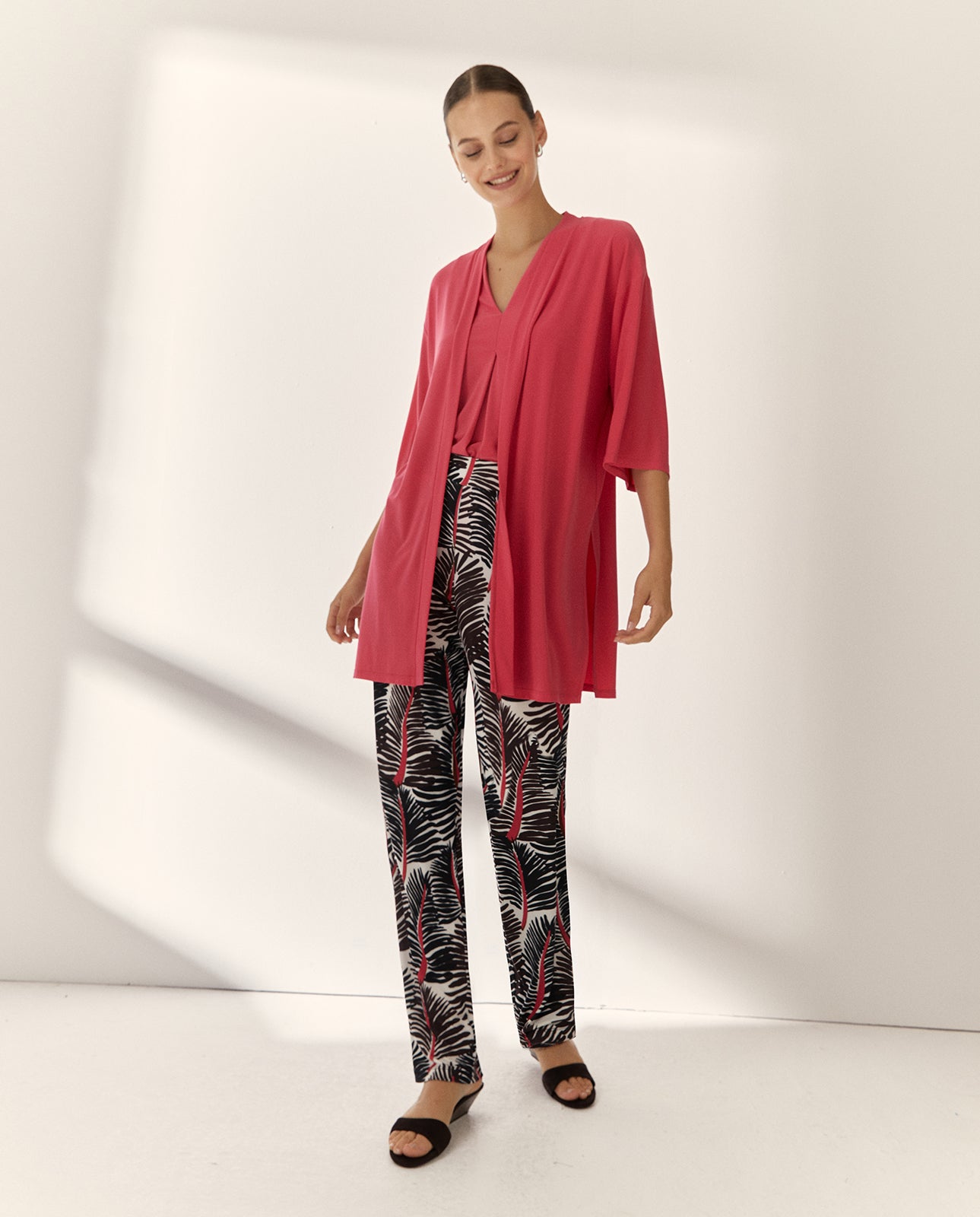 Chaqueta de mujer en punto liso manga francesa