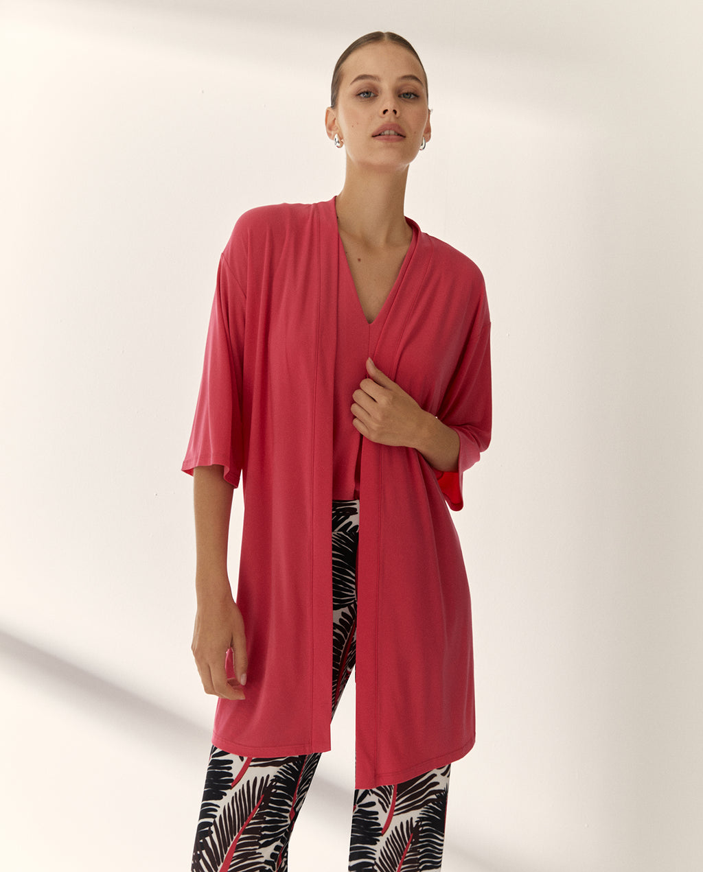 Chaqueta de mujer en punto liso manga francesa