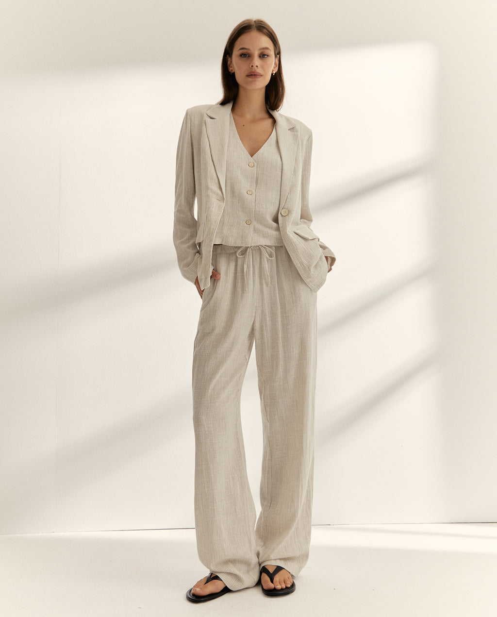 Blazer de mujer estampado mil rayas manga larga