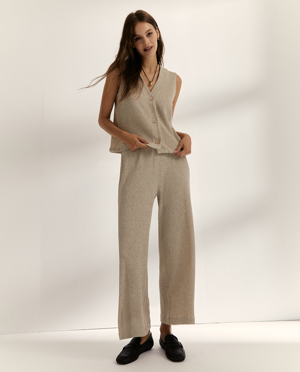 Chaleco de mujer en punto estructurado