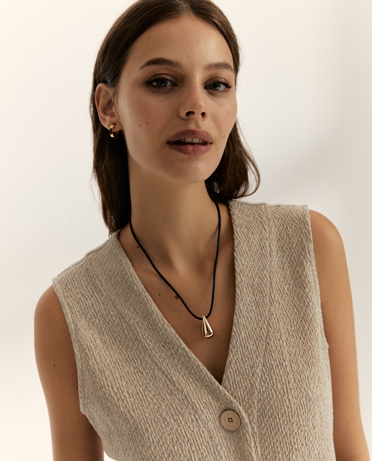 Chaleco de mujer en punto estructurado