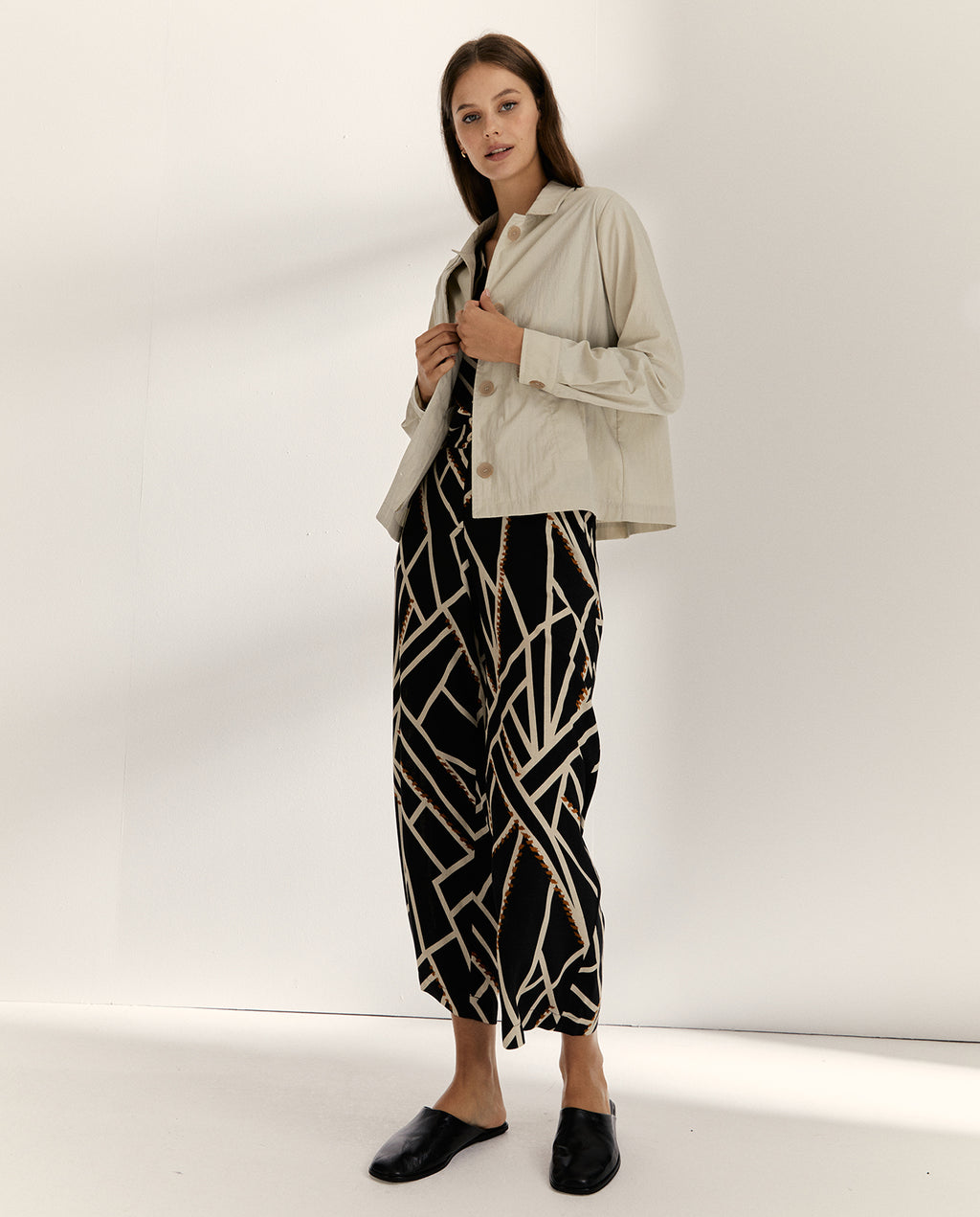 Chaqueta de mujer cuello camisero manga larga