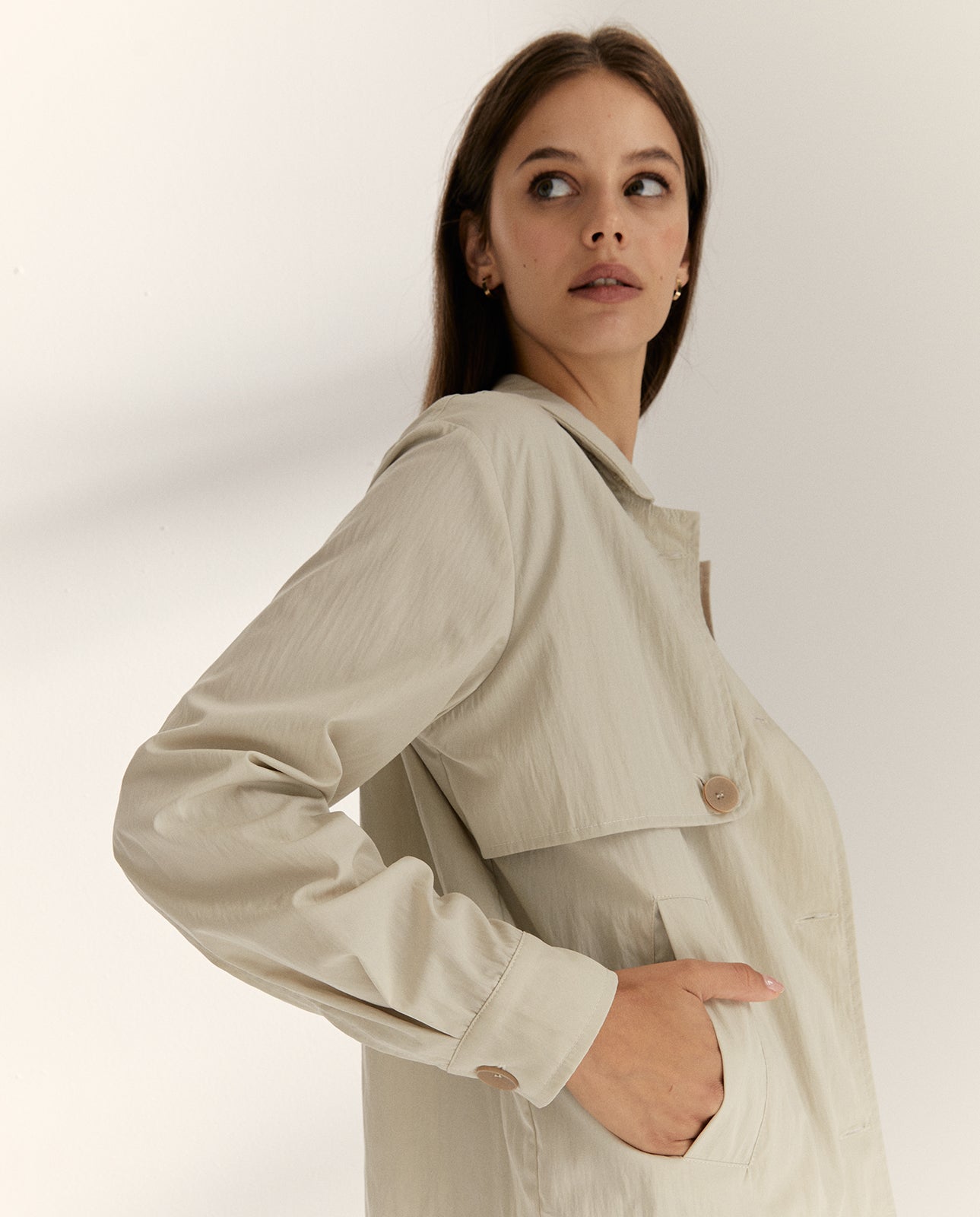 Chaqueta de mujer cuello camisero manga larga