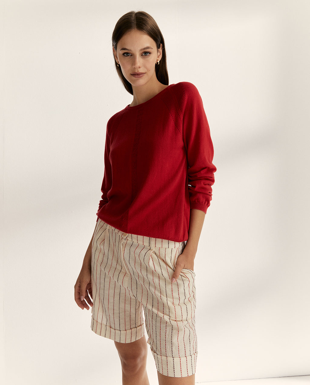 Jersey de mujer punto fino cuello redondo