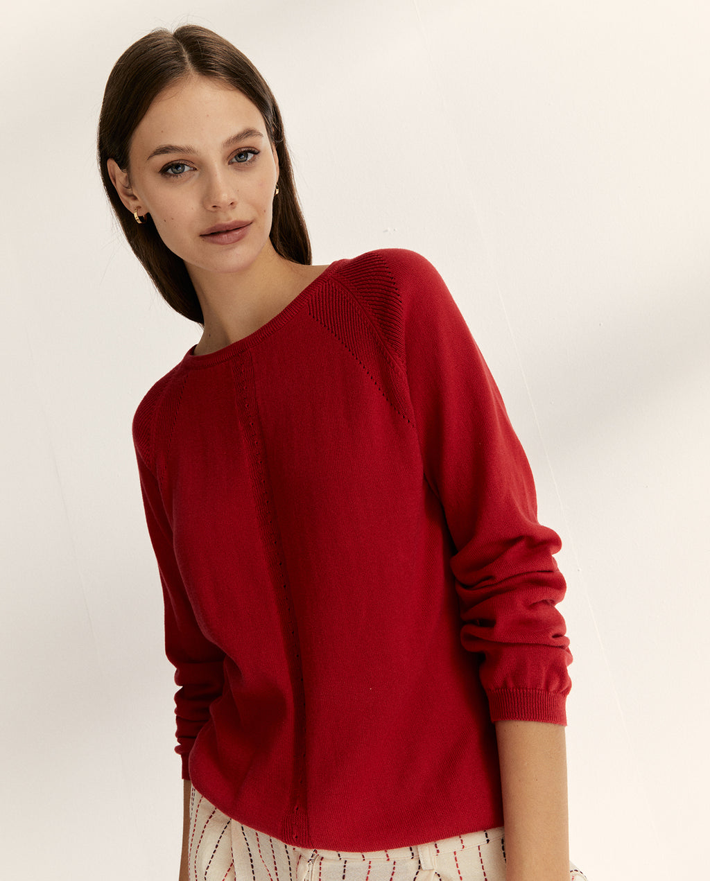 Jersey de mujer punto fino cuello redondo