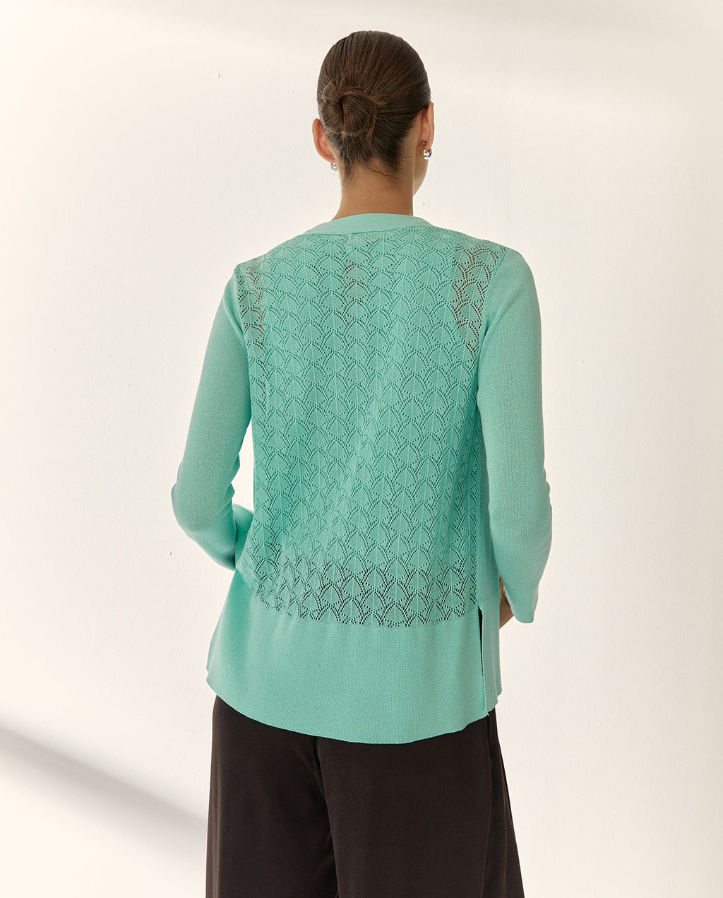 Cárdigan de mujer punto fino manga larga