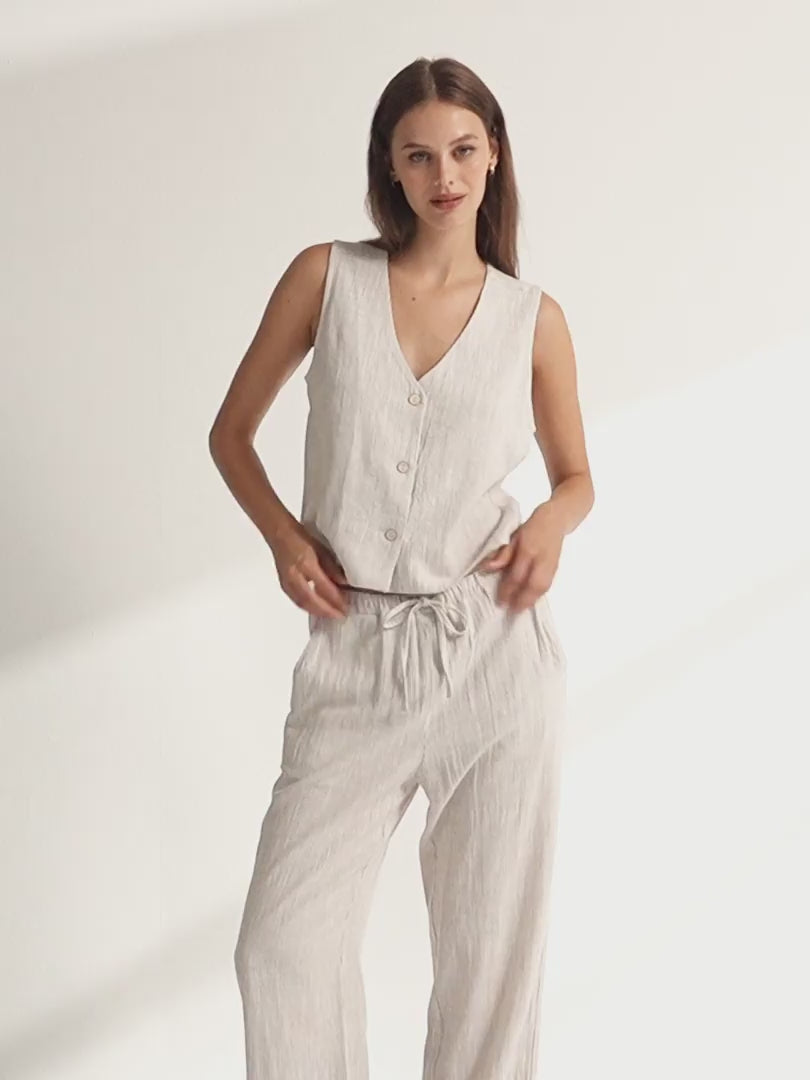 Blusa de mujer efecto chaleco mil rayas