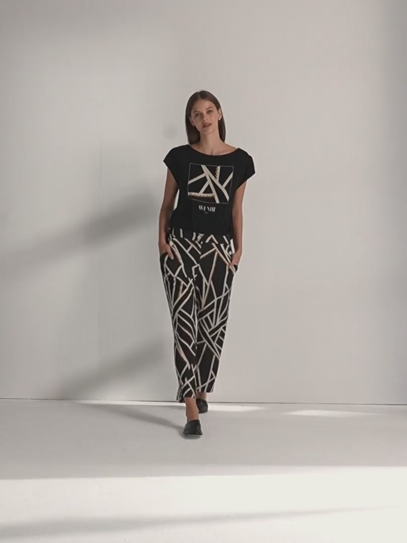 Camiseta de mujer dibujo frontal escote redondo