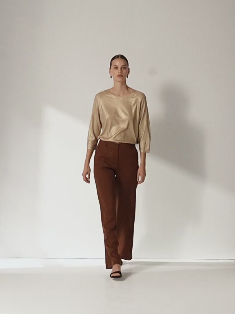 Jersey de mujer cuello redondo manga a codo