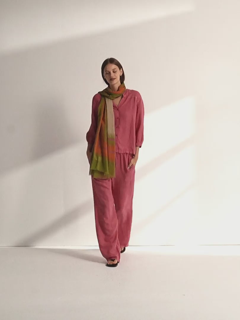 Pantalón recto de mujer cintura elástica