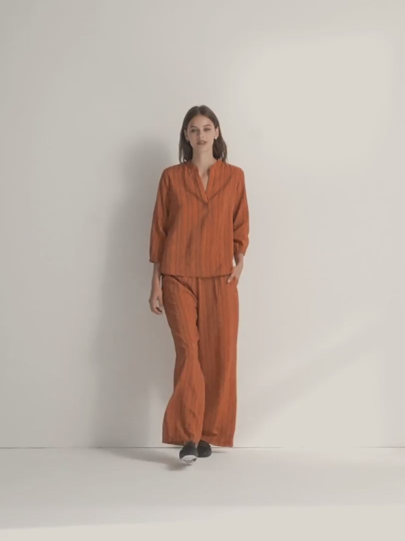 Pantalón ancho de mujer cintura elástica