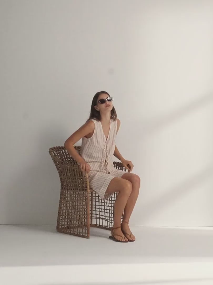 Blusa de mujer efecto chaleco raya diplomática