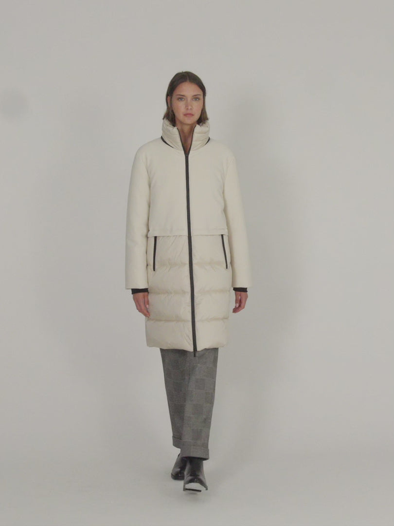 Parka larga de mujer bolsillos grandes capucha desmontable