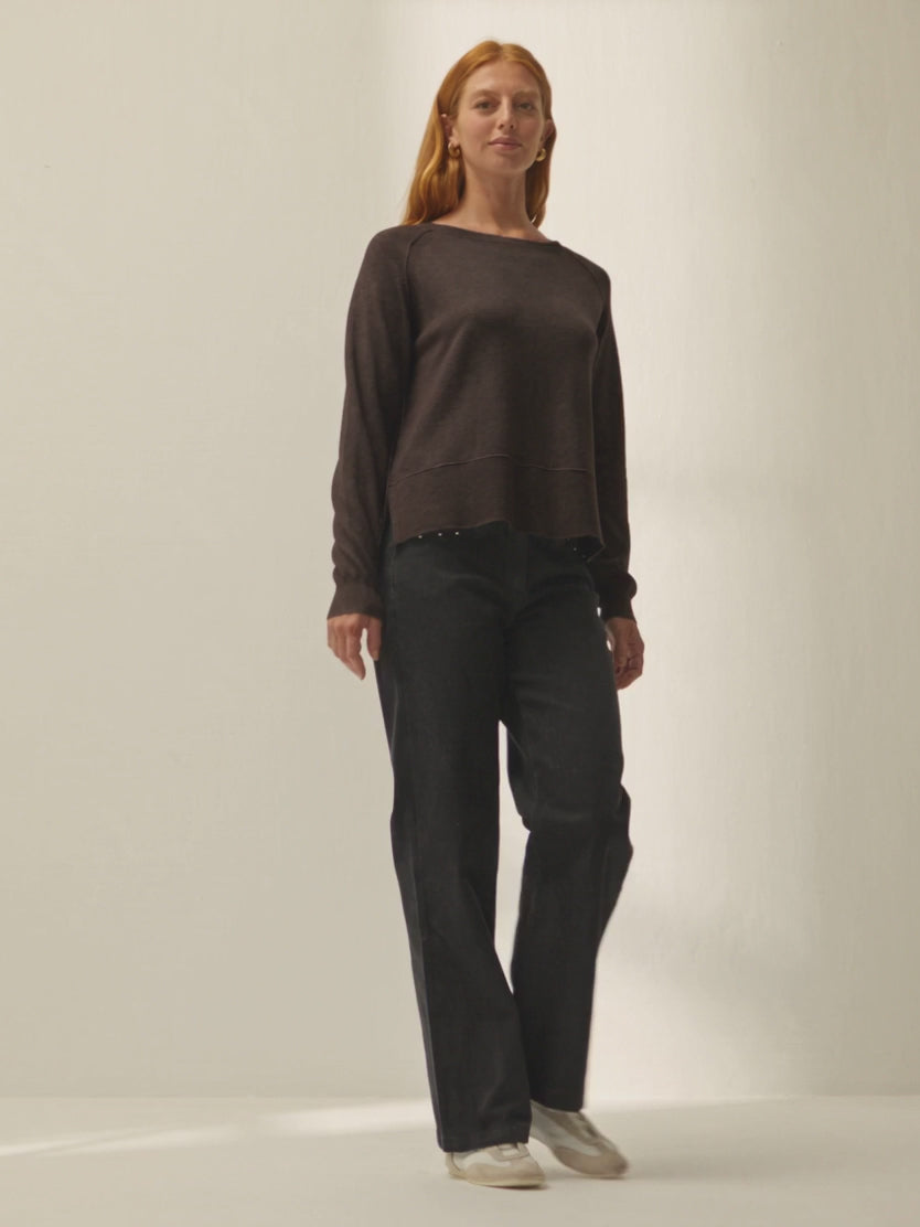 Jersey de mujer punto fino escote barco