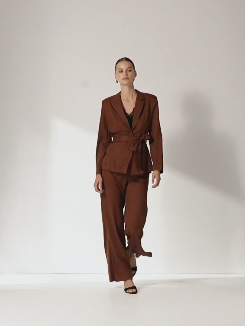 Pantalón ancho de mujer tiro alto