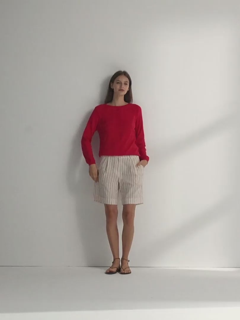 Jersey de mujer punto fino cuello redondo