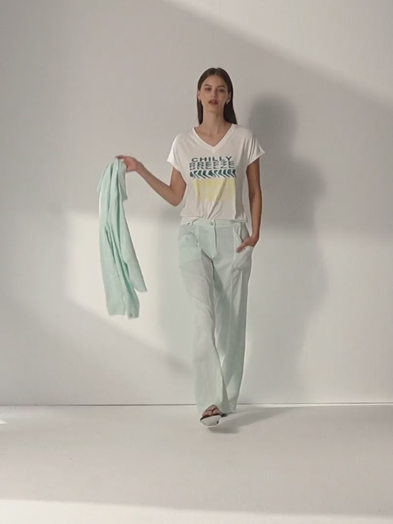 Pantalón ancho de mujer cintura elástica