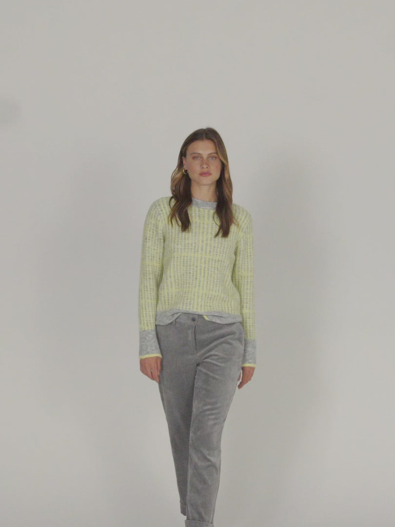 Jersey de mujer punto fantasía cuello redondo