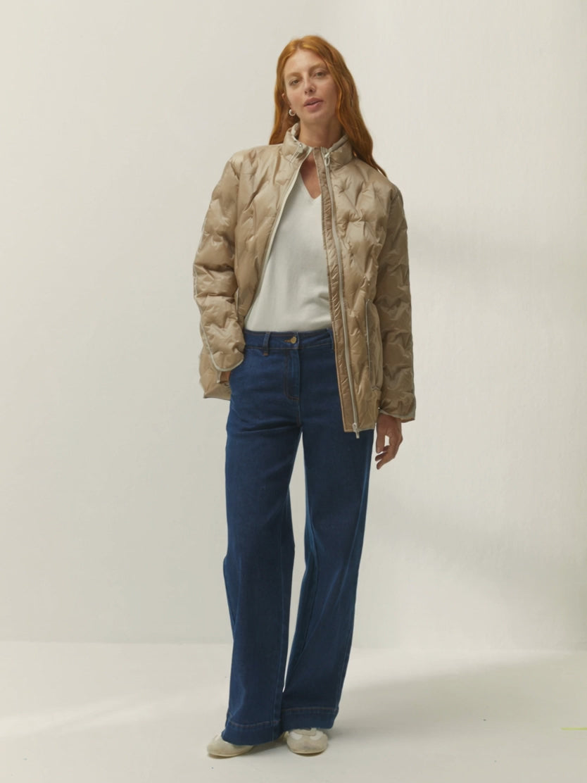 Parka de mujer acolchada cuello semialzado