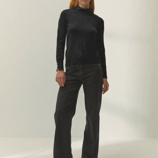 Jersey de mujer punto fino cuello alto