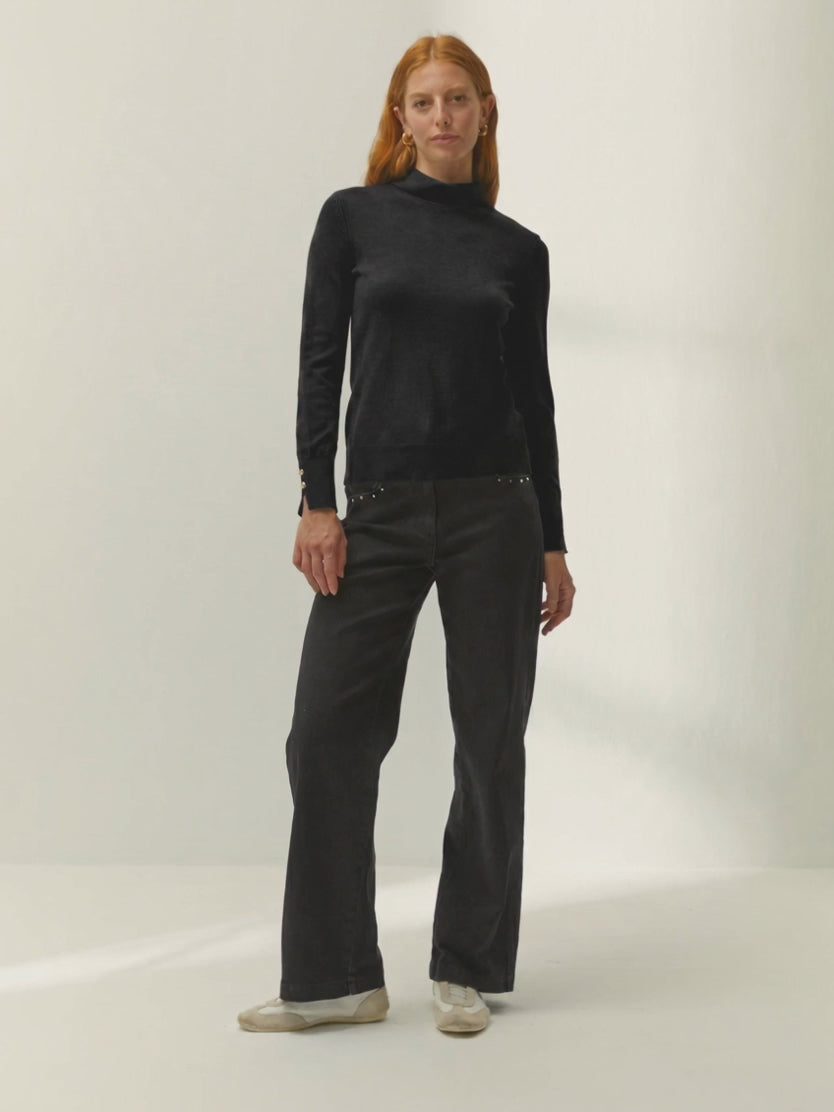 Jersey de mujer punto fino cuello alto