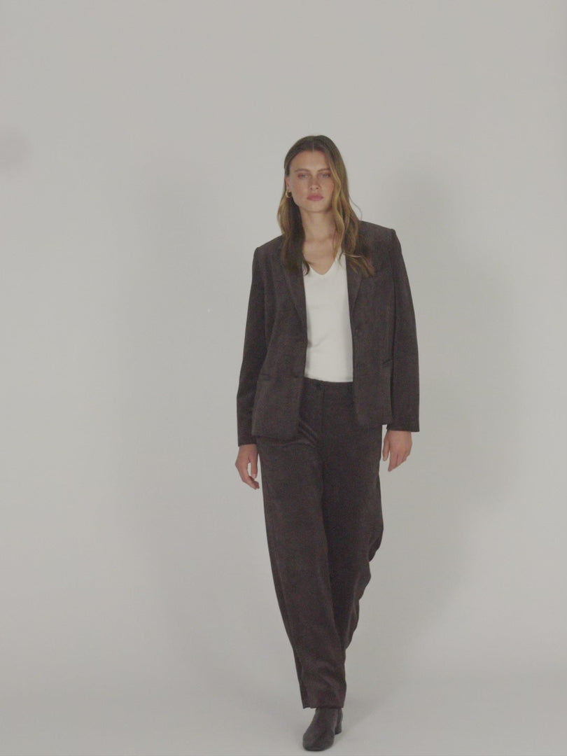 Pantalon en velours côtelé pour femme avec poches latérales