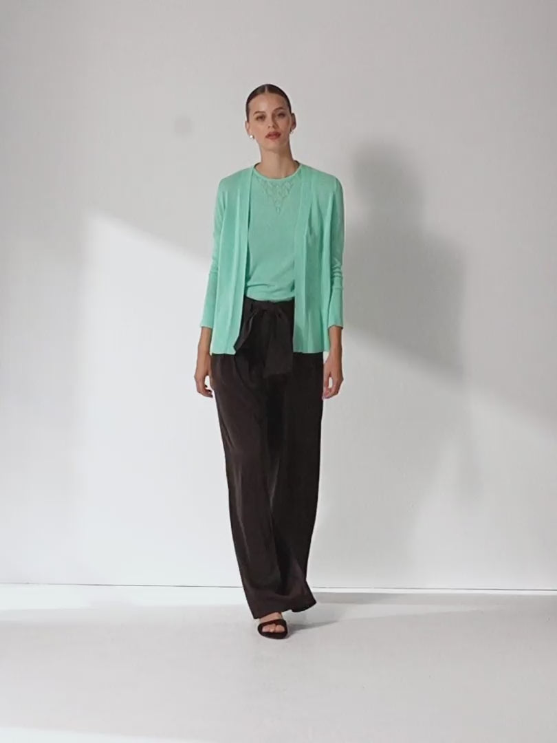 Cárdigan de mujer punto fino manga larga