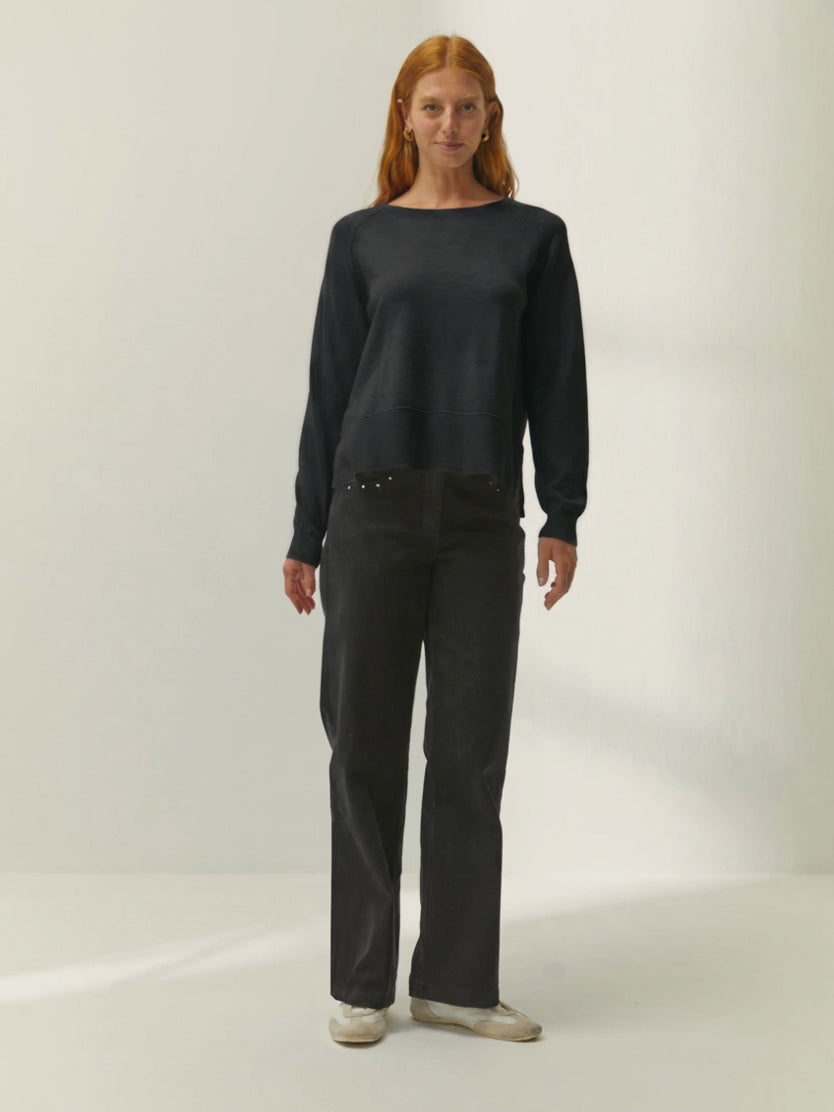 Jersey de mujer punto fino escote barco