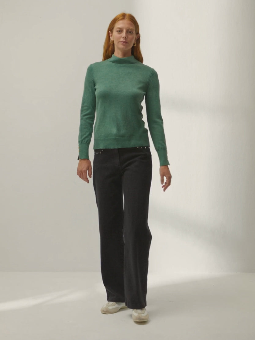Jersey de mujer punto fino cuello alto