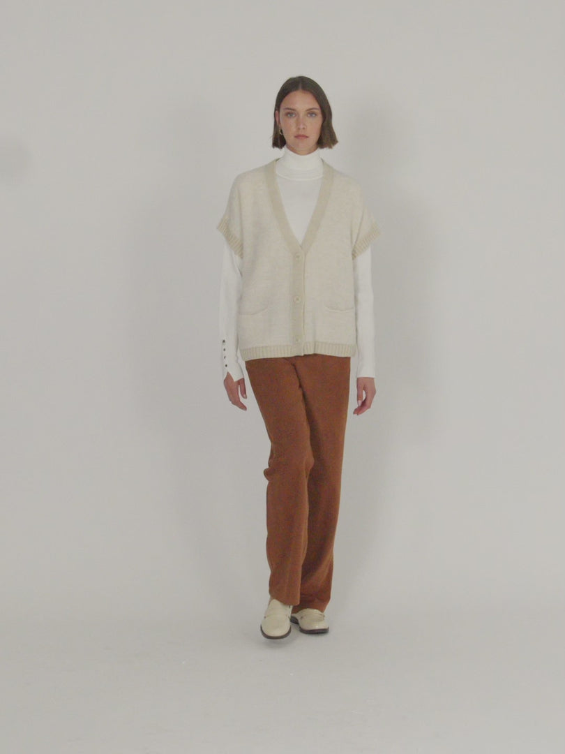 Cardigan femme avec poches et manches courtes