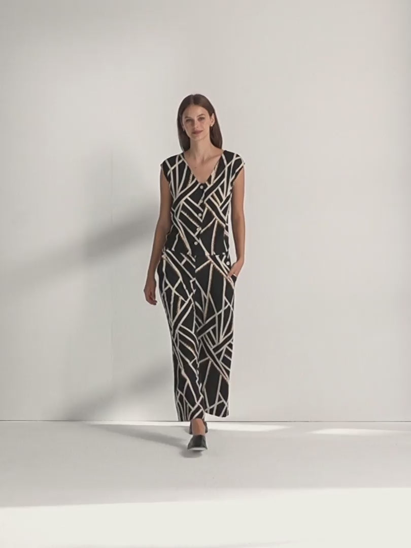 Pantalón ancho de mujer tobillero cintura elástica