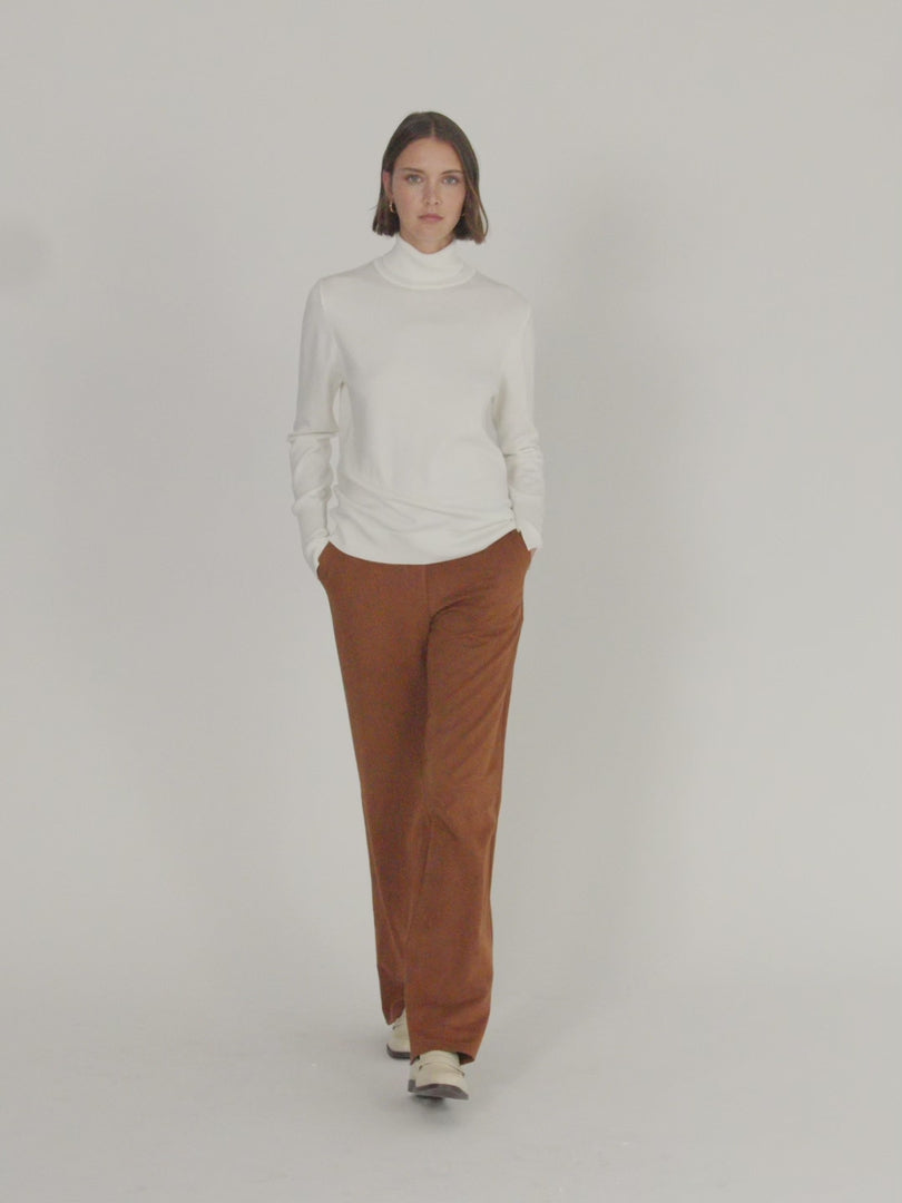 Jersey de mujer básico cuello alto manga larga