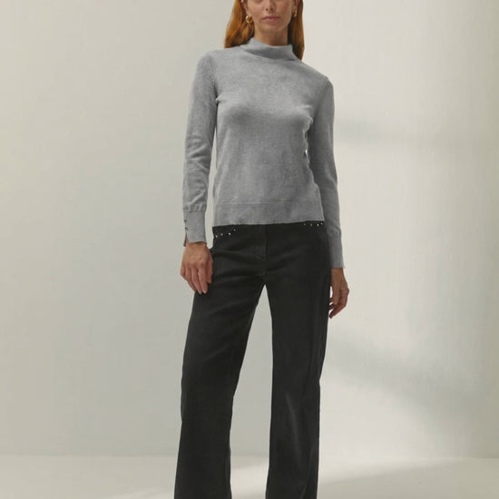 Jersey de mujer punto fino cuello alto
