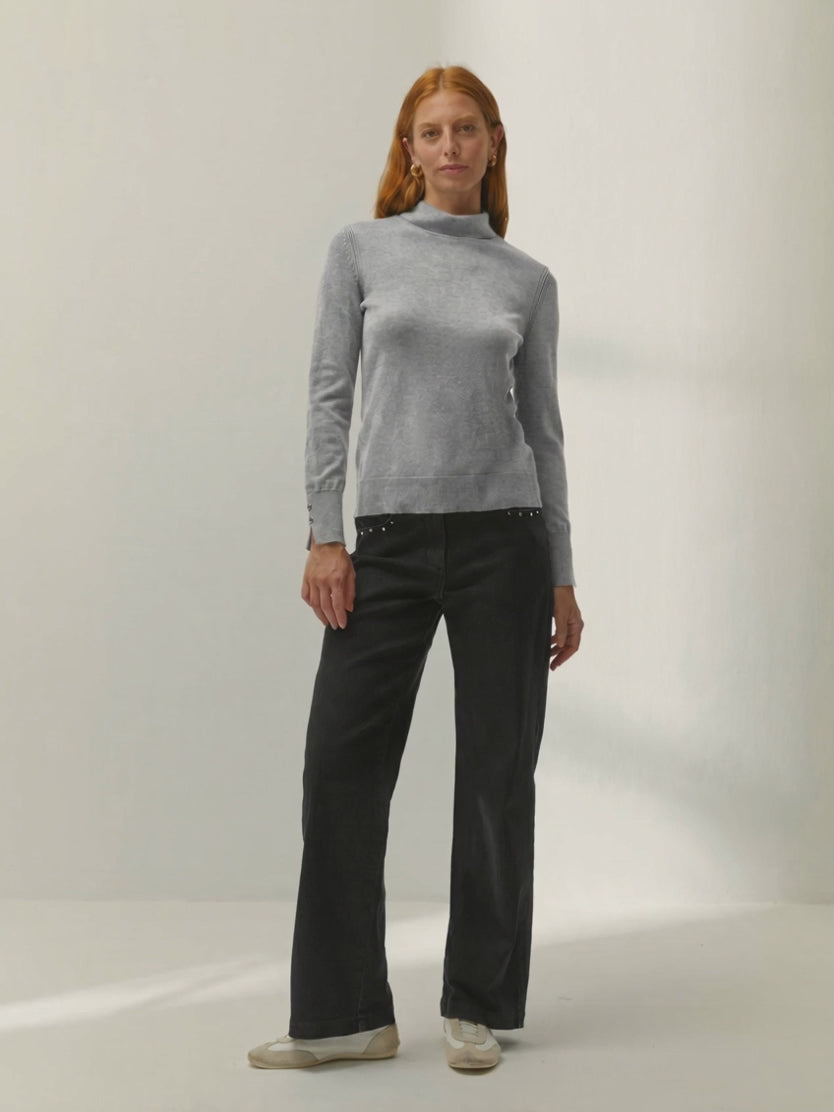 Jersey de mujer punto fino cuello alto