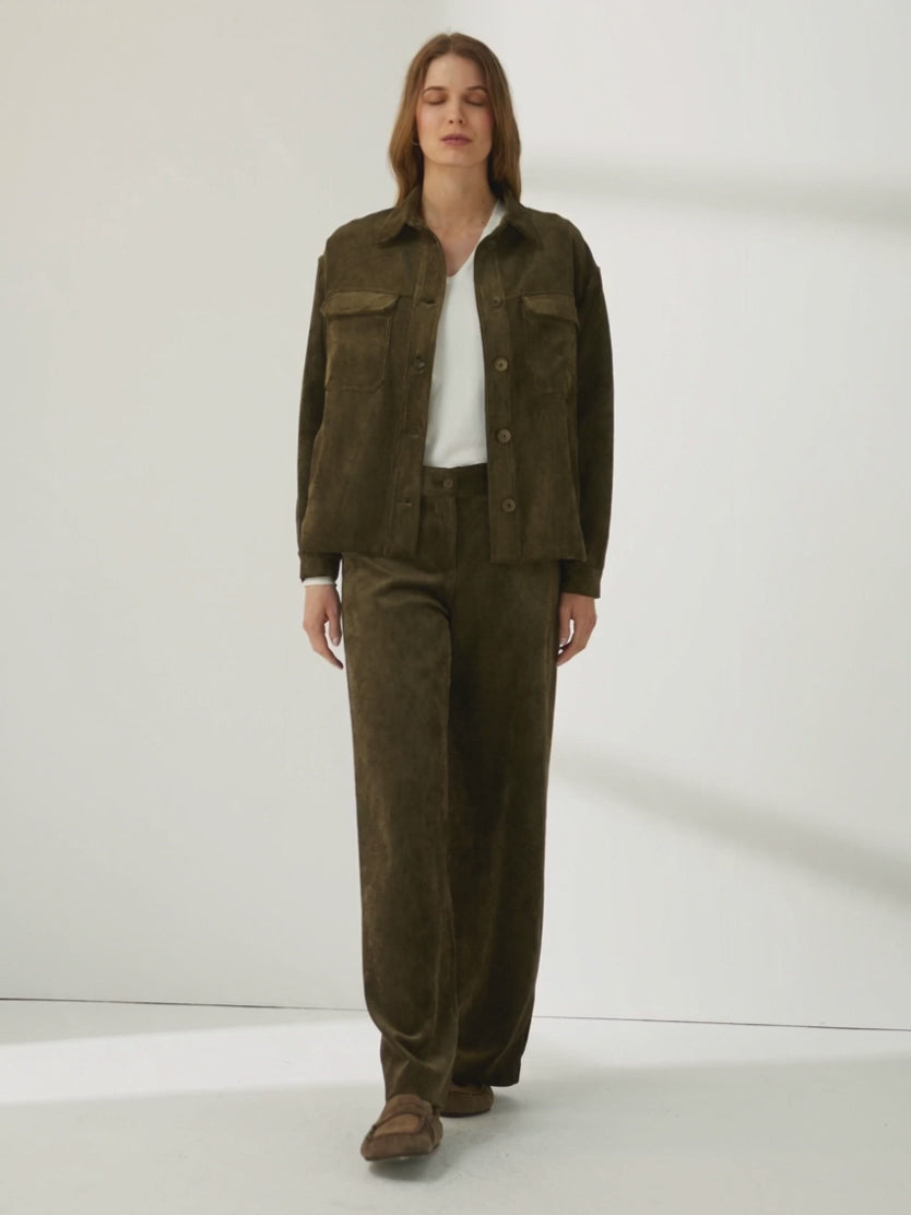 Pantalón recto de mujer de pana